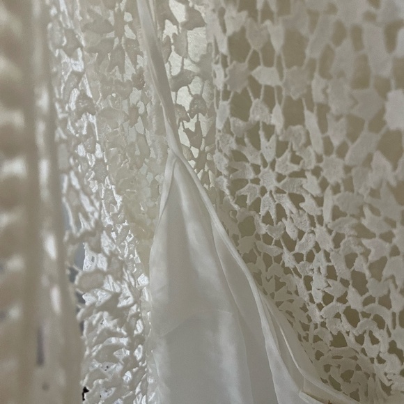 KATE SPADE NEW YORK | CROCHET LACE WHITE BELL SLEEVE SHIFT SUMMER DRESS | SIZE 2 - Picture 7 of 12